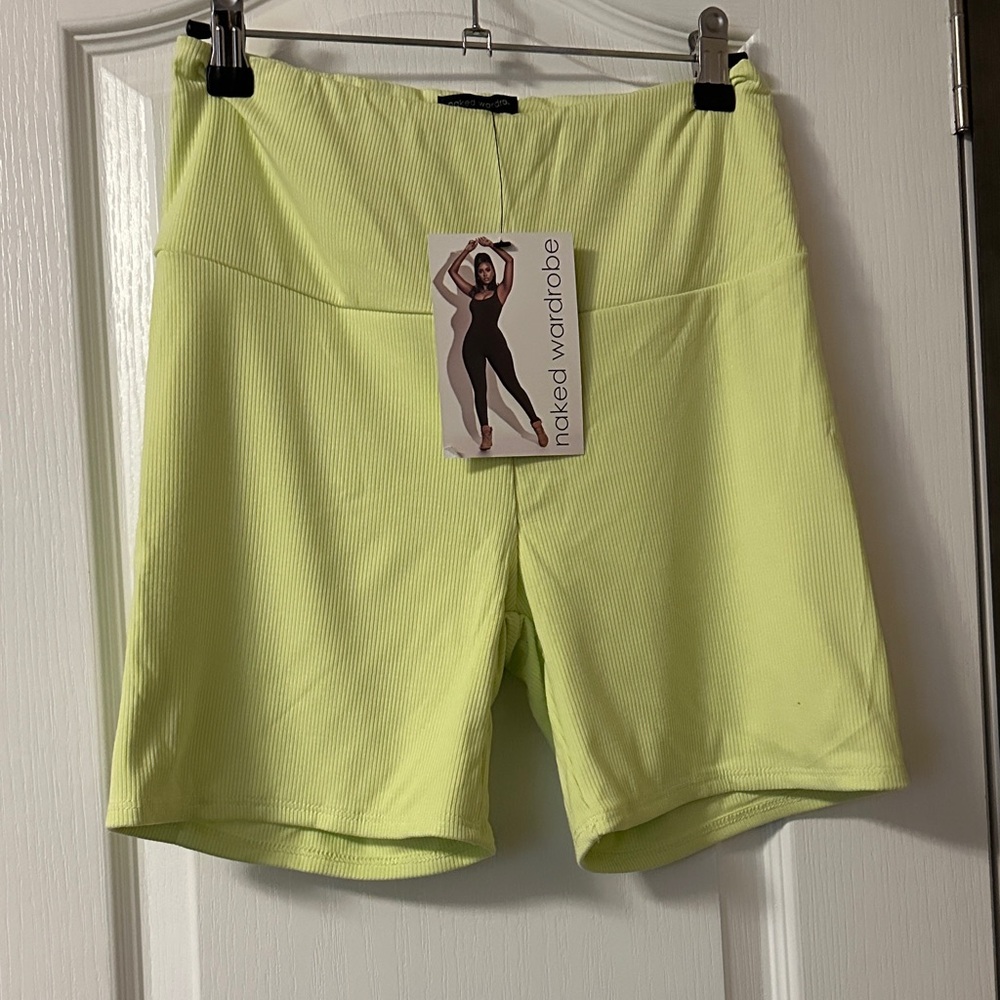 Naked Wardrobe Women's Neon Green Bike Shorts